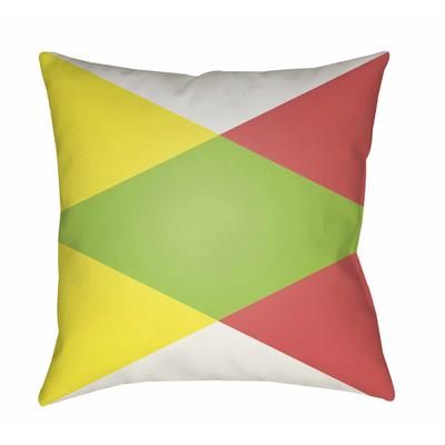 Naguilayan 18" Square Modern Pillow plush Dusty Coral/Green/White/Yellow Outdoor Throw Pillow - Boutique Rugs