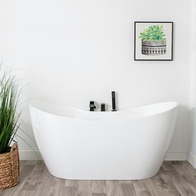 Randolph Morris Maxwell 60 Inch Acrylic Double Slipper Freestanding Tub and Faucet Package RMD74-MBF5