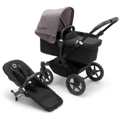 Bugaboo Donkey 5 Mono Complete Single-to-Double Stroller Bundle - Black / Midnight Black / Grey Mela
