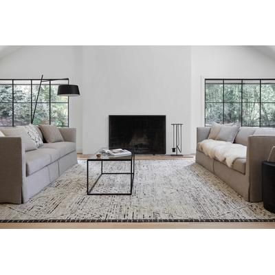 Loie 18"H x 22"W x 42"D Modern Coffee Table Black/Clear Coffee Table - Boutique Rugs