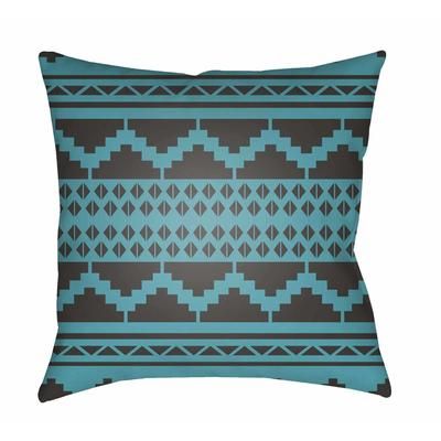 Lida 20" Square Pillow Moroccan Plush Black/Teal Outdoor Throw Pillow - Boutique Rugs