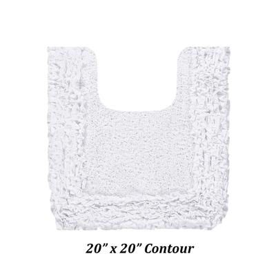Shaggy Border Bath Rug Mat, 20" X 20" by Better Trends in White
