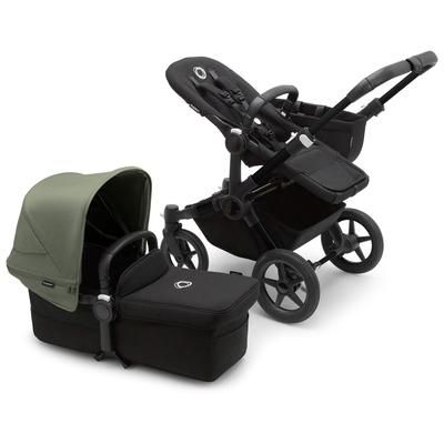Bugaboo Donkey 5 Mono Complete Single-to-Double Stroller Bundle - Black / Midnight Black / Forest Gr