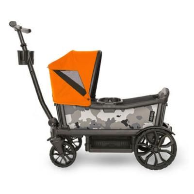 Veer Cruiser (2 Seater) Stroller Wagon + Canopy Bundle - Ice Camo/Sienna Orange