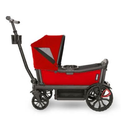 Veer Cruiser (2 Seater) Stroller Wagon + Canopy Bundle - Pele Red/Pele Red