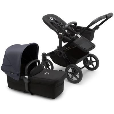 Bugaboo Donkey 5 Mono Complete Single-to-Double Stroller Bundle - Black / Midnight Black / Stormy Bl