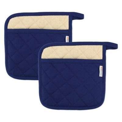 Solid Twill Potholder, Set 2 by Mu Kitchen in Ink Blue