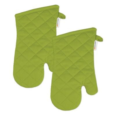 Solid Twill Oven Mitt, Set 2 by Mu Kitchen in Cactus