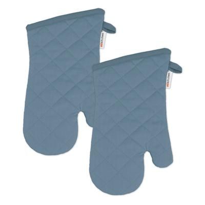 Solid Twill Oven Mitt, Set 2 by Mu Kitchen in Blue