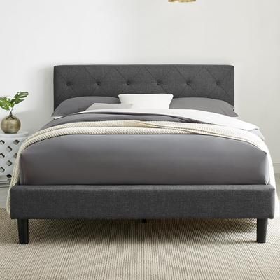 Monticello Platform Bed, Queen, Gray by Camden Isle in Gray (Size QUEEN)