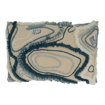 Topography Embroidered Pillow Cover - Saro Lifestyle 2506.BL1624BC