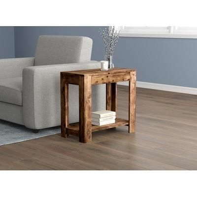 "Accent Table-24"Long/Brown Reclaimed Wood with 1 Drawer and 1 Shelf for Living Room - Safdie & Co 81057.Z.07"