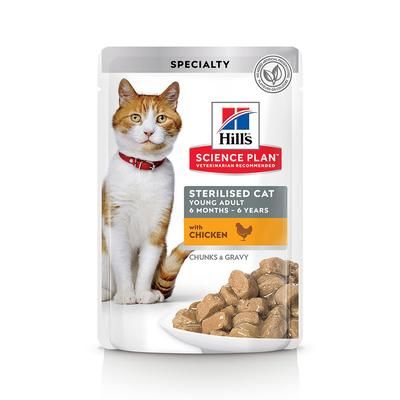 48x85g Chicken Sterilised Hills Science Plan Wet Cat Fdod