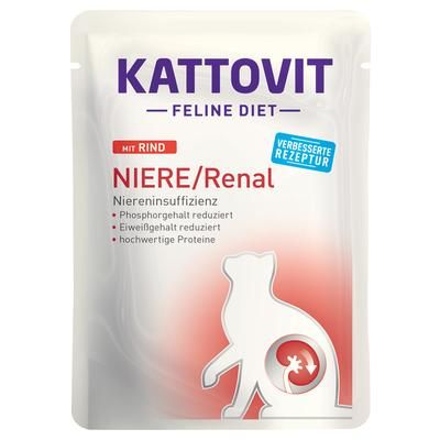 24x85g Beef Renal Pouches Kattovit Wet Cat Food