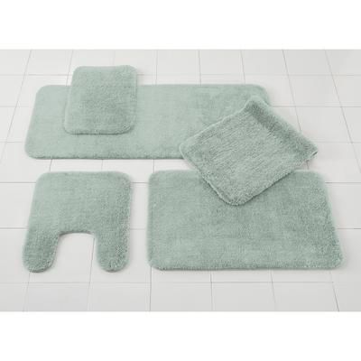 Wide Width The Elegance Bath Rug Collection - Bath Rug by BrylaneHome in Sea Mist (Size 20" W 34" L)