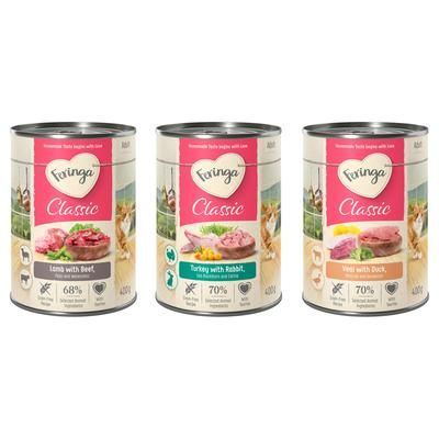 24x400g Adult Mixed Pack Rabbit & Turkey, Duck & Veal, Lamb & Beef Classic Meat Menu Feringa Wet Cat Food