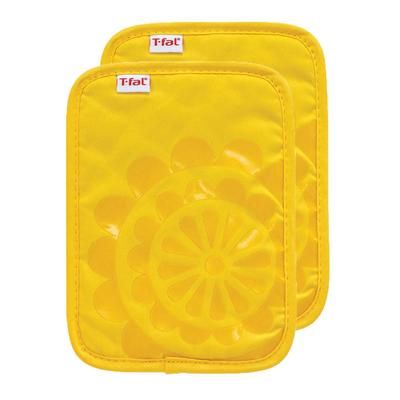 Medallion Silicone Pot Holders, Set Of 2 by T-fal in Lemon