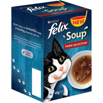 48x48g Farm Selection Soup Time Felix Wet Cat Food