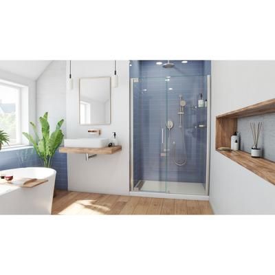 Dreamline DreamLine Elegance 52 3/4 - 54 3/4 inch W x 72 inch H Frameless Pivot Shower Door in Brushed Nickel SHDR-4152720-04