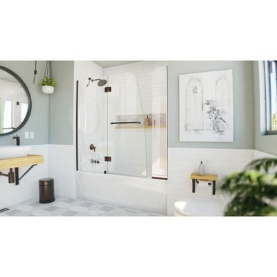 Dreamline DreamLine Aqua 56 - 60 inch W x 58 inch H Frameless Hinged Tub Door with Extender Panel in Oil Rubbed Bronze SHDR3148586EX06