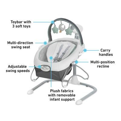 Graco Soothe 'n Sway LX Swing with Portable Bouncer - Derby