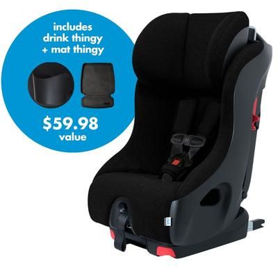 Clek Foonf Convertible Car Seat + Drink & Mat Thingy Bundle - Carbon (Jersey Knit)