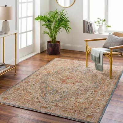 Cress 5'3" Round Traditional Mocha/Garnet/Bone/Dark Gray/Eggplant/Light Sage/Sage/Tan/Mustard/Dark Blue/Rust/Navy/LightSage/DarkBlue/Light Sage/Navy Area Rug - Boutique Rugs