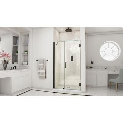 Dreamline DreamLine Unidoor 44 - 45 inch W x 72 inch H Frameless Hinged Shower Door with Support Arm in Matte Black SHDR-20447210-09