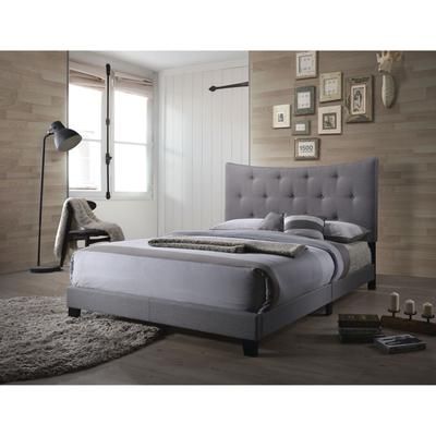 Queen Bed Bedroom by Acme in Gray Fabric