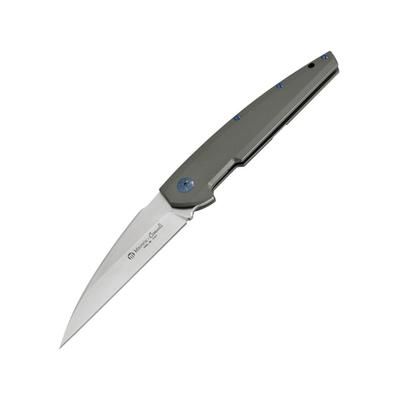 Maserin Solar Framelock Gray Folding Knife 4.13" satin finish D2 tool steel blade Gray titanium handle 405