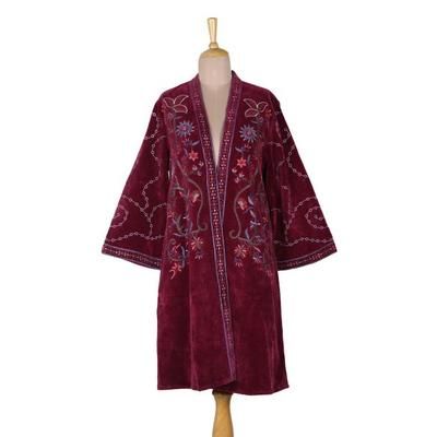 Mulberry Kashmiri Garden,'Embroidered Cotton Velvet Jacket from India'