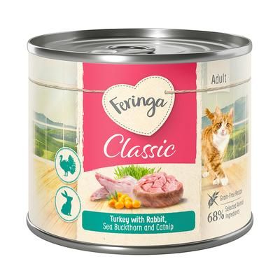 24x200g Rabbit & Turkey Feringa Classic Meat Menu Wet Cat Food