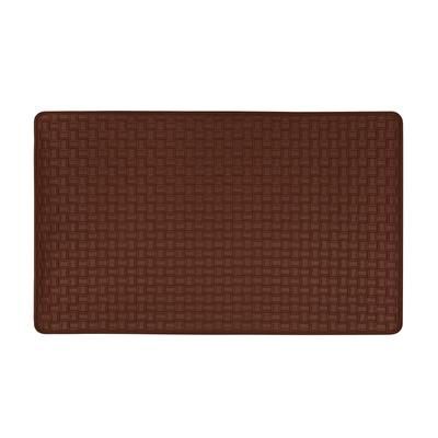 Woven Embossed Faux Leather Anti Fatigue Mat by Achim Home Décor in Lava (Size 20 X 39)