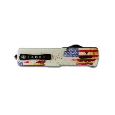 Templar Knife Premium Weighted We The People OTF Knife 3.55in Drop Black D2 LZ-WTP-32-1