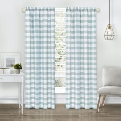 Wide Width Hunter Rod Pocket Window Curtain Panel by Achim Home Décor in Ice Blue (Size 42" W 63" L)
