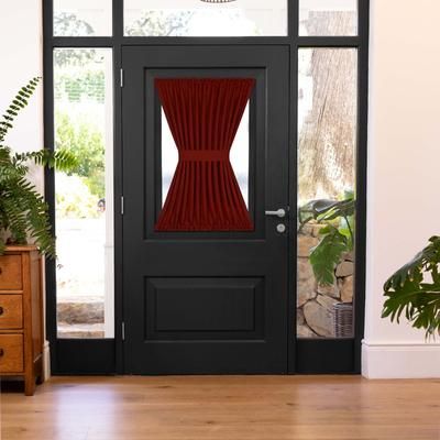 Wide Width Darcy Rod Pocket Door Panel With Tieback by Achim Home Décor in Marsala (Size 54" W 72" L)