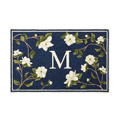 Magnolia Branch Door Mat - Black, 30" x 48" Black, P - Frontgate