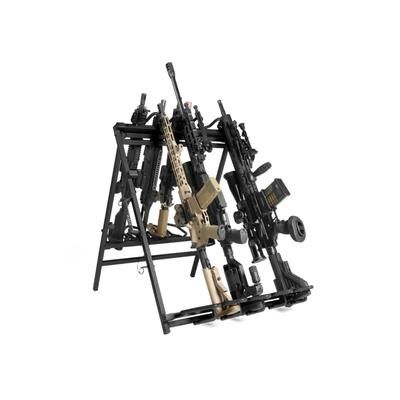 Savior Equipment 9 Slots Shorty Rifle Rack Black 31in H x 24in W x 37in D RK-SBR9-ST-BK