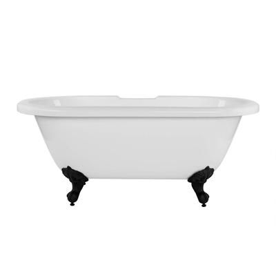Randolph Morris Windsor 60 Inch Acrylic Double Ended Clawfoot Tub - Rim Faucet Drillings - Ball & Claw Feet RMA60DE7WIMB