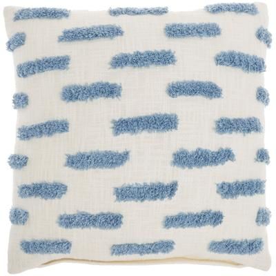 "Mina Victory Life Styles Tufted Lines Ocean Throw Pillows 18"X18" - Nourison 798019086343"