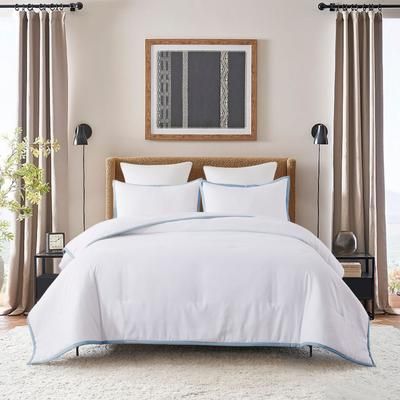 Framed Down Alternative Comforter Set by St. James Home in Blue Fog (Size FL/QUE)
