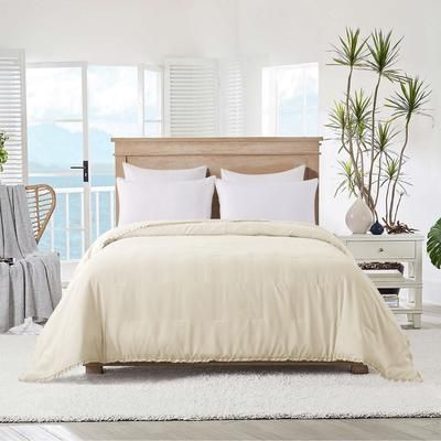 Ruffled Edge Down Alternative Blanket by St. James Home in Ivory Cream (Size TWIN)
