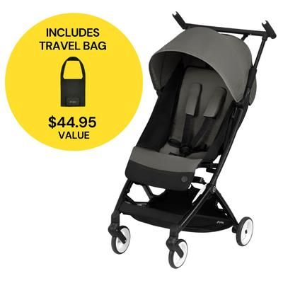 Cybex Libelle Compact Stroller + Travel Bag Bundle - Soho Grey / Black