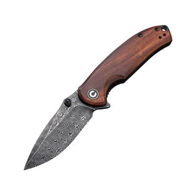 CIVIVI Pintail Linerlock Folding Knife 3" Damascus steel blade Cuibourtia wood handle C2020DS-2
