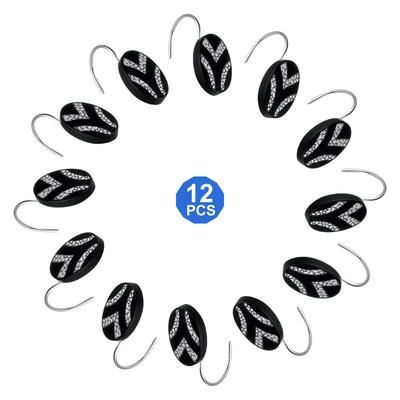 Sinatra Shower Hooks by POPULAR BATH in Black