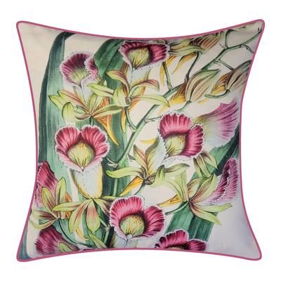 New York Botanical Garden® Indoor/Outdoor Pretty Orchids Decorative Throw Pillow 20X20, Fuchsia Mult by Edie@Home in Fuchsia Multi