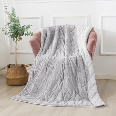 Cozy Gray Down Alternative Throw Blanket Throw by Waverly in Grey