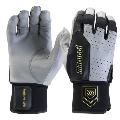 Marucci Luxe Adult Baseball Batting Gloves Gray/Black