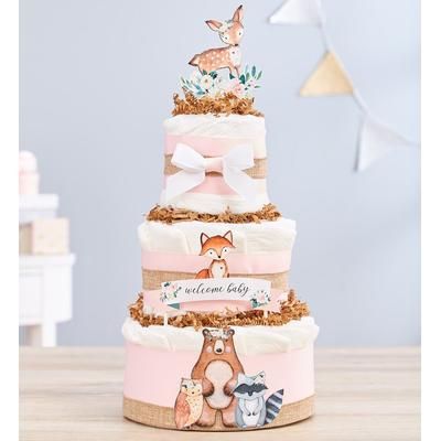 1-800-Flowers Baby Toddler Nursery Decor Furniture Safety Baby Blankets Delivery Woodland Celebration Baby Diaper Cake Baby Blossom Woodland Diaper Cake | Happiness Delivered To Their Door