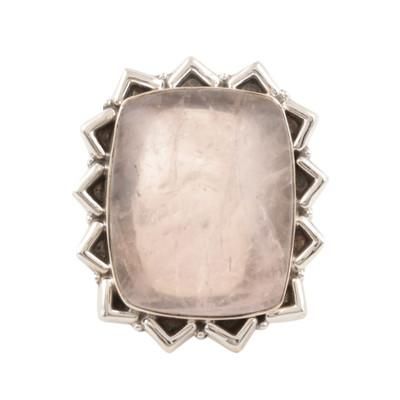 Hidden in Plain Sight,'Artisan Crafted Rose Quartz Cocktail Ring'